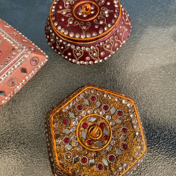 Mirrored & Beaded Trinket Boxes 5 Total 💥 - Picture 5 of 5